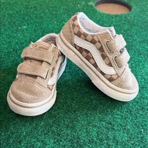 VANS Tan Checkered Shoes